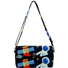 Space Seamless Pattern Removable Strap Clutch Bag by Salman4z