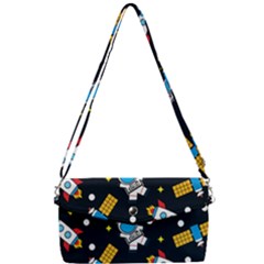 Seamless-adventure-space-vector-pattern-background Removable Strap Clutch Bag by Salman4z