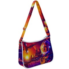 Far-future-human-colonization Zip Up Shoulder Bag by Salman4z