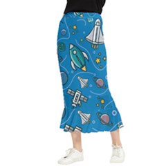About-space-seamless-pattern Maxi Fishtail Chiffon Skirt by Salman4z