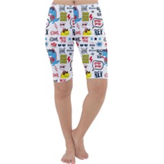 Monster-cool-seamless-pattern Cropped Leggings  by Salman4z