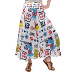 Monster-cool-seamless-pattern Women s Satin Palazzo Pants by Salman4z