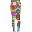 Retro-cameras-audio-cassettes-hand-drawn-pop-art-style-seamless-pattern Classic Yoga Leggings View2