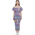 Outer-space-seamless-background Off Shoulder Ruffle Top Jumpsuit View1