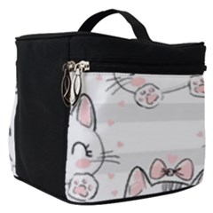 Cat-with-bow-pattern Make Up Travel Bag (small) by Salman4z