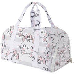 Cat-with-bow-pattern Burner Gym Duffel Bag by Salman4z