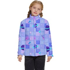 Seamless-pattern-pastel-galaxy-future Kids  Puffer Bubble Jacket Coat by Salman4z