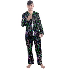 Math-linear-mathematics-education-circle-background Men s Long Sleeve Satin Pajamas Set by Salman4z
