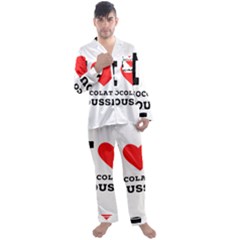 I Love Chocolate Mousse Men s Long Sleeve Satin Pajamas Set by ilovewhateva