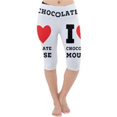 I Love Chocolate Mousse Lightweight Velour Cropped Yoga Leggings by ilovewhateva