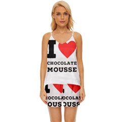 I Love Chocolate Mousse V-neck Satin Pajamas Set by ilovewhateva