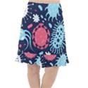 Seamless-pattern-microbes-virus-vector-illustration Fishtail Chiffon Skirt View1