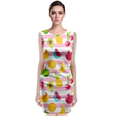 Tropical-fruits-berries-seamless-pattern Sleeveless Velvet Midi Dress by Salman4z