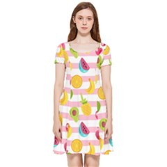 Tropical-fruits-berries-seamless-pattern Inside Out Cap Sleeve Dress by Salman4z