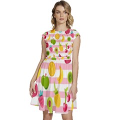Tropical-fruits-berries-seamless-pattern Cap Sleeve High Waist Dress by Salman4z