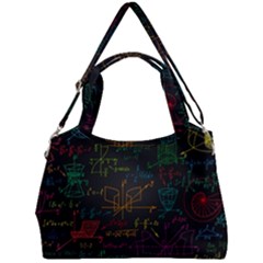 Mathematical-colorful-formulas-drawn-by-hand-black-chalkboard Double Compartment Shoulder Bag by Salman4z