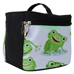 Cute-green-frogs-seamless-pattern Make Up Travel Bag (small) by Salman4z
