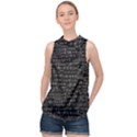 Math-equations-formulas-pattern High Neck Satin Top View1