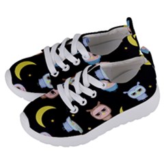 Cute-owl-doodles-with-moon-star-seamless-pattern Kids  Lightweight Sports Shoes by Salman4z