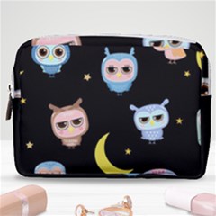 Cute-owl-doodles-with-moon-star-seamless-pattern Make Up Pouch (medium) by Salman4z