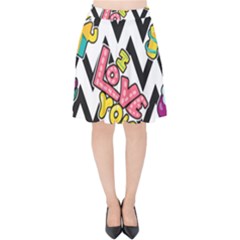 Vector-romantic-love-seamless-pattern Velvet High Waist Skirt by Salman4z