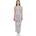 Seamless-pattern-with-cute-rabbit-character V-Neck Spaghetti Strap Tie Front Jumpsuit View1