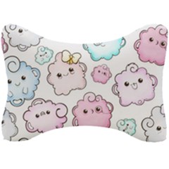 Cute-doodle-cartoon-seamless-pattern Seat Head Rest Cushion by Salman4z