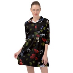 Floral-folk-fashion-ornamental-embroidery-pattern Mini Skater Shirt Dress by Salman4z