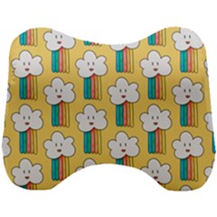 Smile-cloud-rainbow-pattern-yellow Head Support Cushion by Salman4z