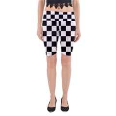 Chess-board-background-design Yoga Cropped Leggings by Salman4z