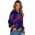 Colorful-abstract-background Women s Long Sleeve Button Up Shirt View3
