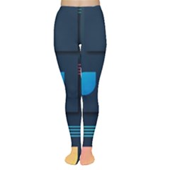 Gradient Geometric Shapes Dark Background Tights by Salman4z