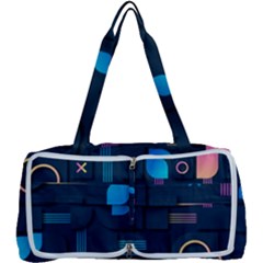 Gradient Geometric Shapes Dark Background Multi Function Bag by Salman4z
