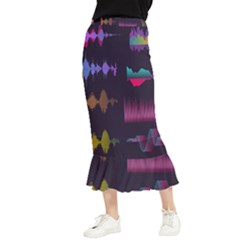 Colorful-sound-wave-set Maxi Fishtail Chiffon Skirt by Salman4z