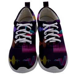 Colorful-sound-wave-set Mens Athletic Shoes by Salman4z