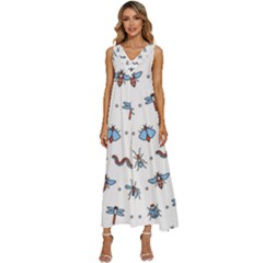 Insects-icons-square-seamless-pattern V-neck Sleeveless Loose Fit Overalls by Salman4z