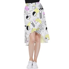 Graphic-design-geometric-background Frill Hi Low Chiffon Skirt by Salman4z