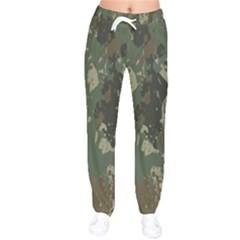 Camouflage-splatters-background Women Velvet Drawstring Pants by Salman4z