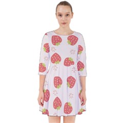 Strawberries-pattern-design Smock Dress by Salman4z