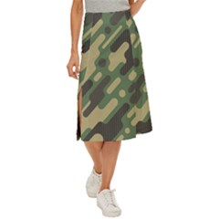 Camouflage-pattern-background Midi Panel Skirt by Salman4z