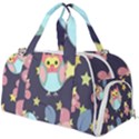 Owl-stars-pattern-background Burner Gym Duffel Bag View1
