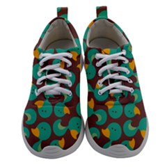 Vector Illustration Seamless Pattern With Cartoon Duck Women Athletic Shoes by pakminggu