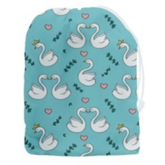 Elegant Swan Pattern Design Drawstring Pouch (3xl) by pakminggu