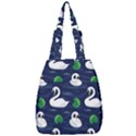 Swan Pattern Elegant Design Center Zip Backpack View1