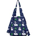 Swan Pattern Elegant Design Center Zip Backpack View2