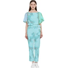 Background Marble Set Batwing Lightweight Chiffon Jumpsuit by pakminggu