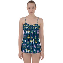 Cute Babies Toys Seamless Pattern Babydoll Tankini Set by pakminggu