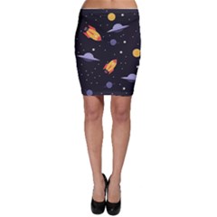 Cosmos Rockets Spaceships Ufos Bodycon Skirt by pakminggu