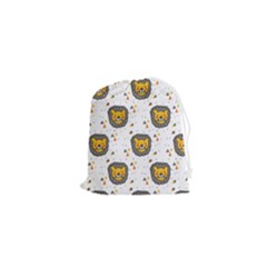 Lion Heads Pattern Design Doodle Drawstring Pouch (xs) by pakminggu