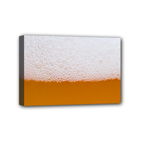 Beer Foam Bubbles Alcohol Glass Mini Canvas 6  X 4  (stretched) by pakminggu